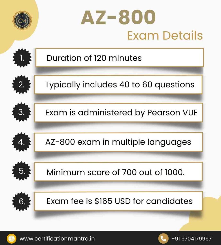AZ 800 Certification Course in Hyderabad Exam details
