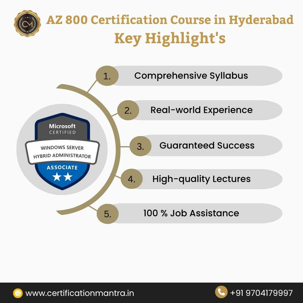 AZ 800 Certification Course in Hyderabad key highlights