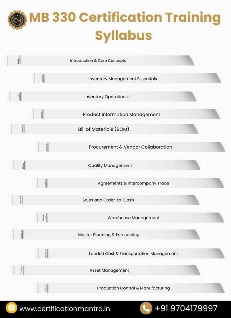 MB 330 Certification Training in Hyderabad syllabus