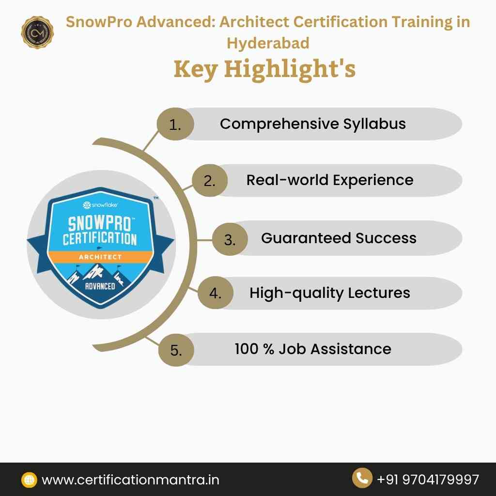 ARA‑C01 SnowPro Advanced: Architect Certification Training in Hyderabad key highlights