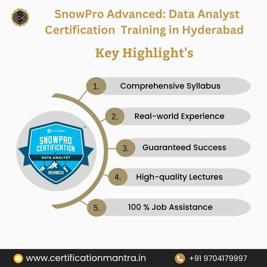SnowPro Advanced: Data Analyst Certification Training in Hyderabad key highlights