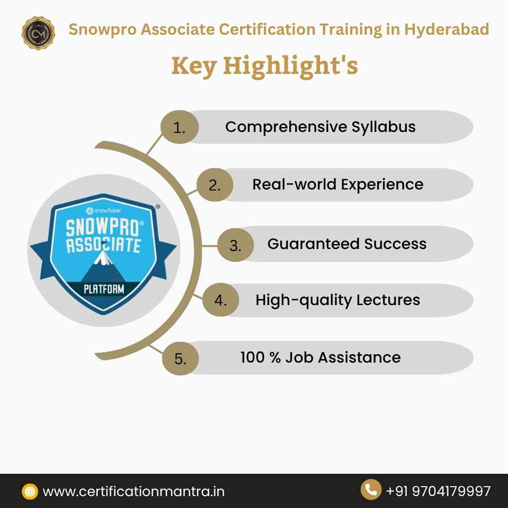 SOL‑C01 SnowPro Associate Certification Training in Hyderabad key highlights