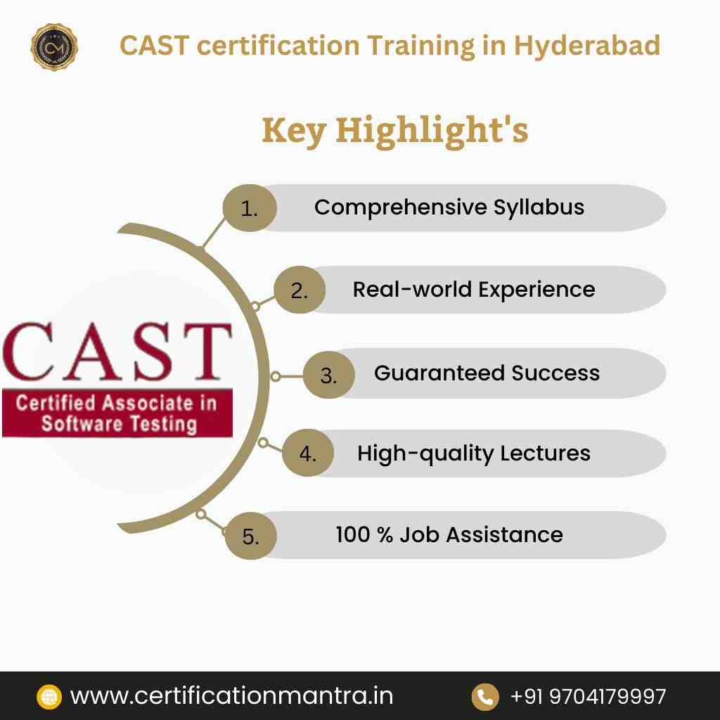 CAST Certification Training in Hyderabad Key Highlights