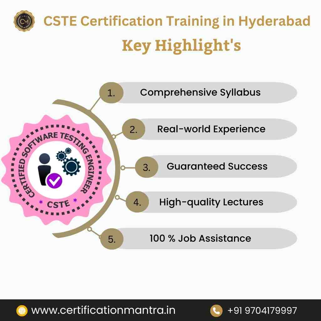 CSTE Certification Training in Hyderabad key highlights