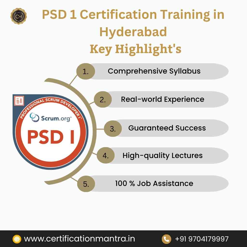 PSD 1 Certification Training in Hyderabad key highlights
