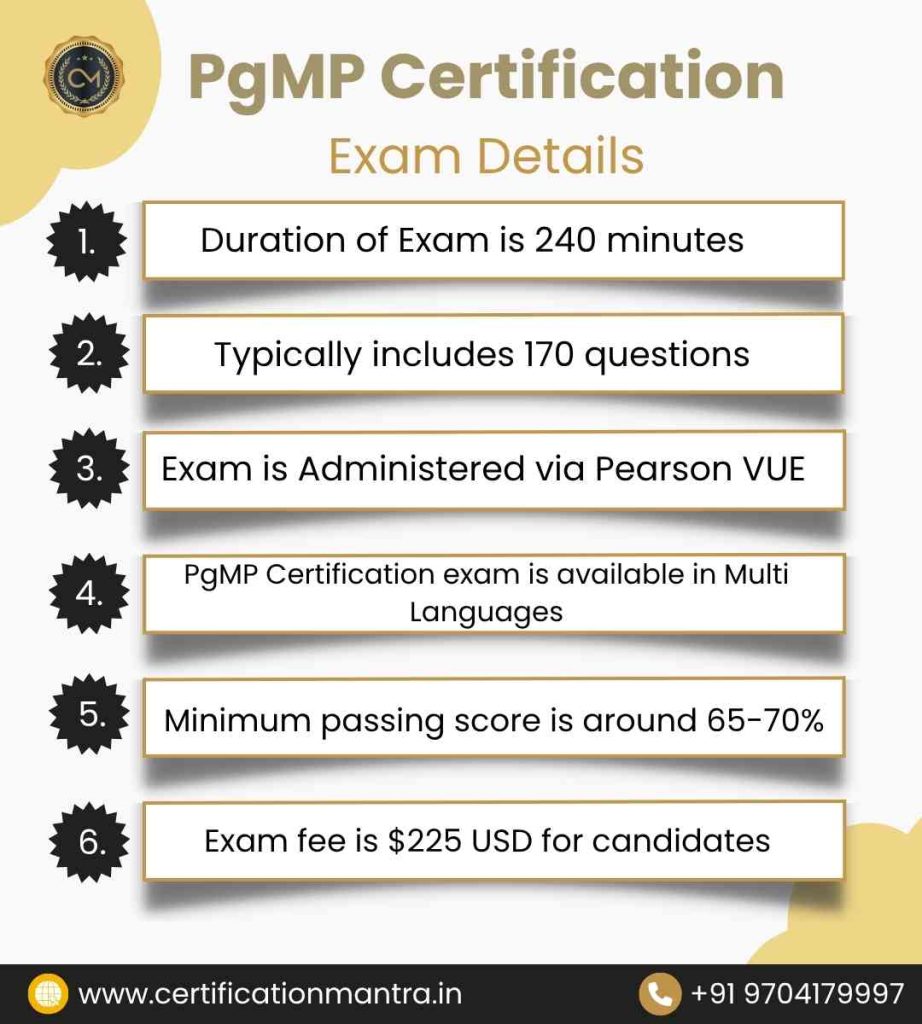 PgMP Certification Training in Hyderabad Exam details