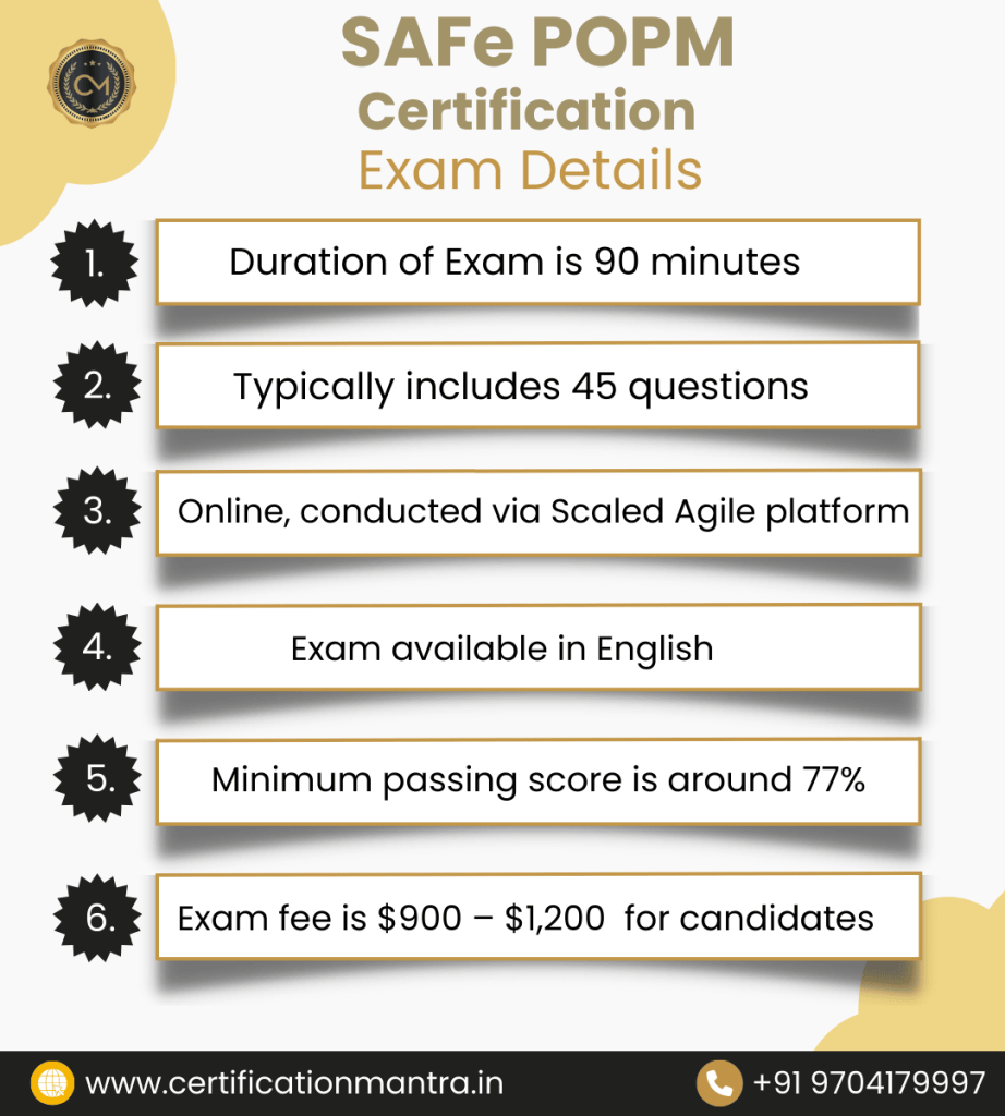 SAFe Product Owner Product Manager Certification Training in Hyderabad exam details