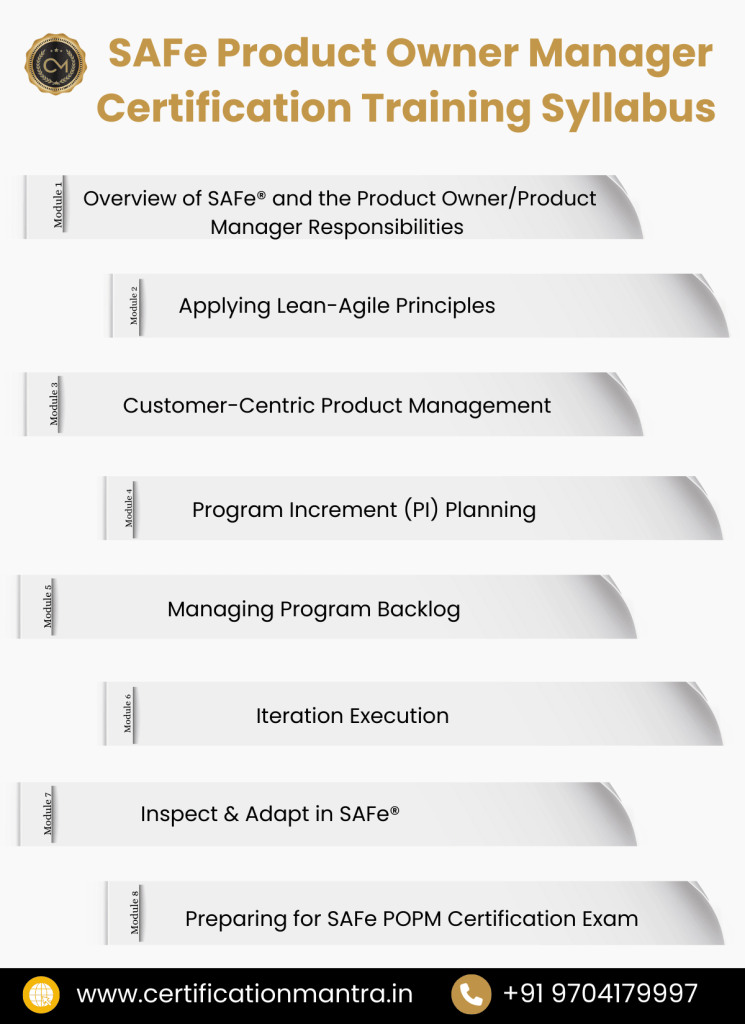 SAFe Product Owner Product Manager Certification Training in Hyderabad syllabus