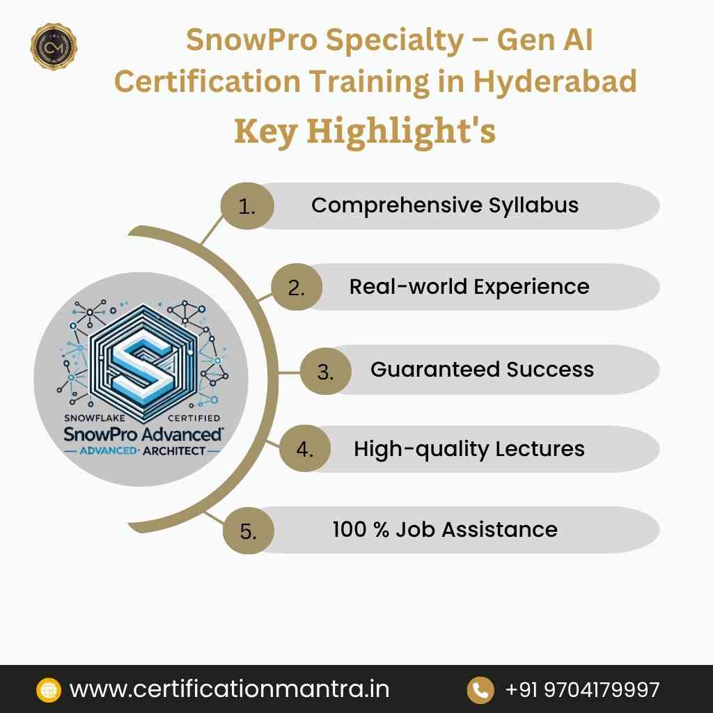 SnowPro Specialty – Gen AI Certification Training in Hyderabad