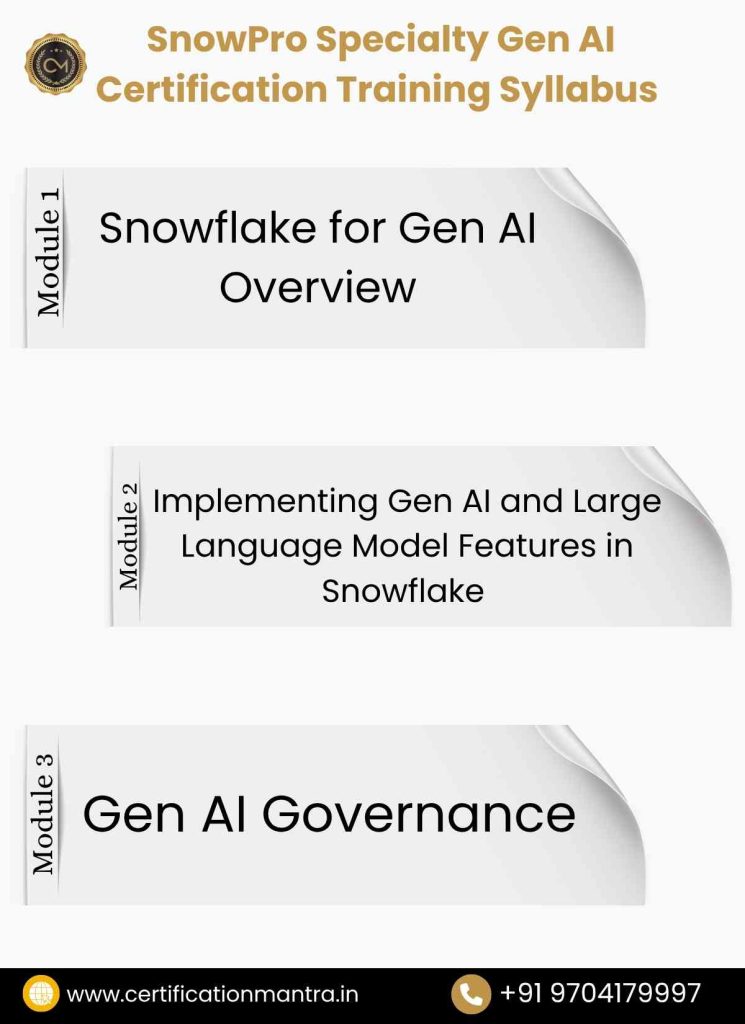 SnowPro Specialty – Gen AI Certification Training in Hyderabad syllabus