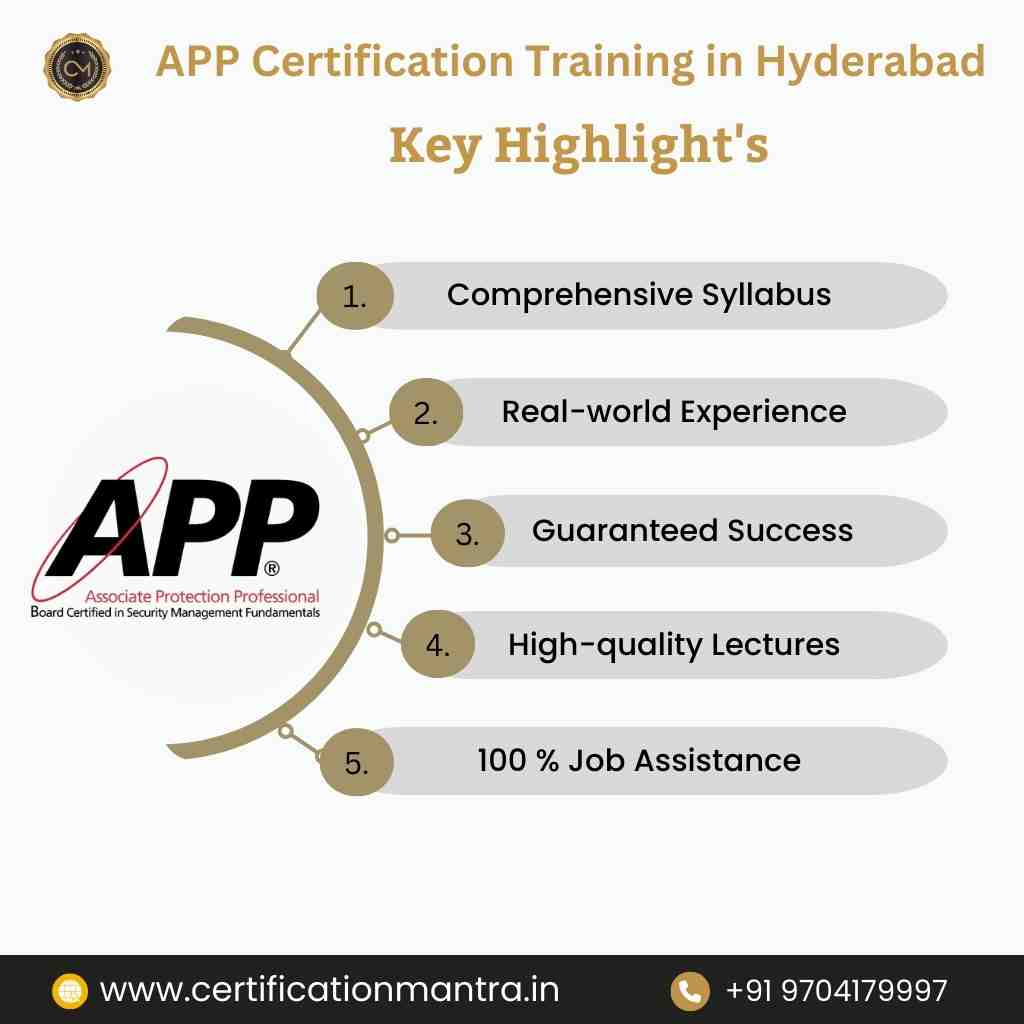 APP Certification Training in Hyderabad Key Highlight's