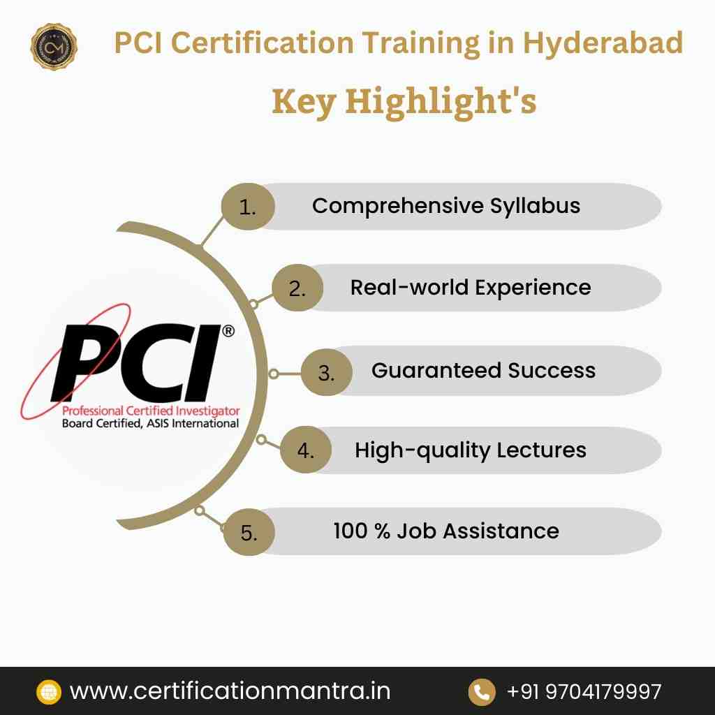 ASIS PCI Certification Training in Hyderabad Key highlights