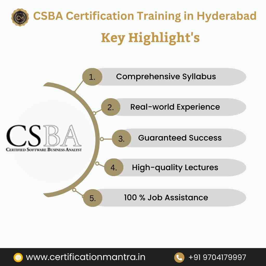CSBA Certification Training in Hyderabad Key Highlights