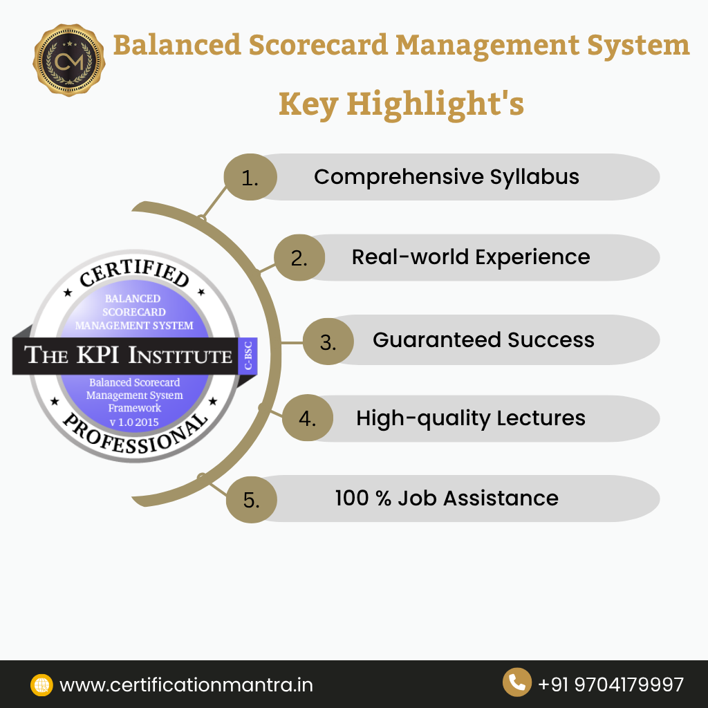 Balanced Scorecard Management System Certification Training in Hyderabad KEY Highlights