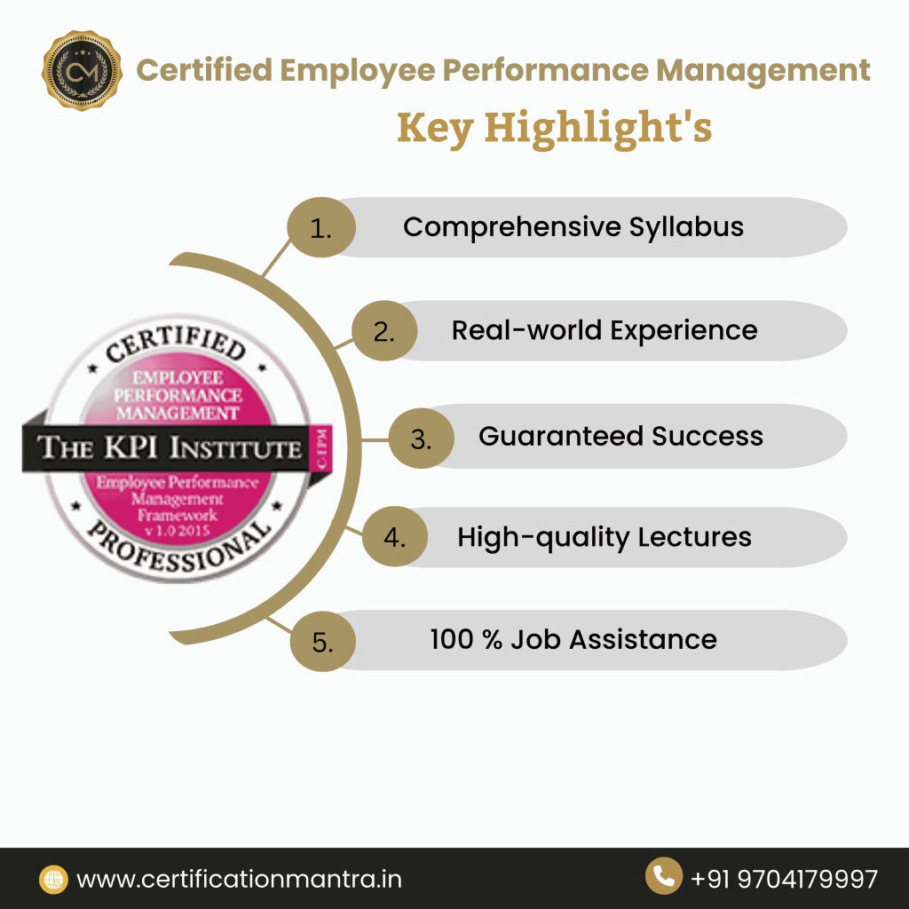 Certified Employee Performance Management Training in Hyderabad key highlights