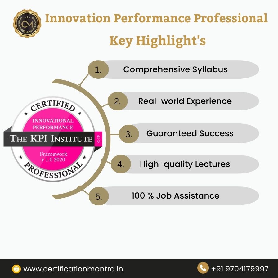 Innovation Performance Professional Certification Training in Hyderabad Key highlight's