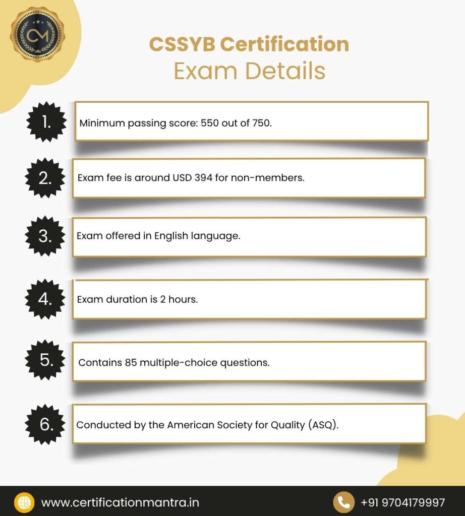 Certified Six Sigma Yellow Belt (CSSYB) Certification Training in Hyderabad