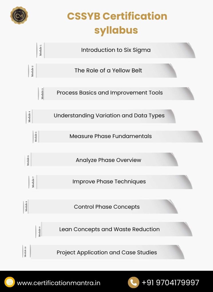 Certified Six Sigma Yellow Belt (CSSYB) Certification Training in Hyderabad