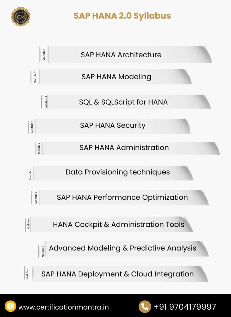SAP HANA 2.0 Syllabus